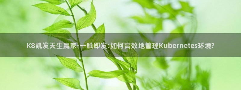 南宫NG注册入口与教程：K8凯发天生赢家·一触即发:如何高效地管理Kuberne