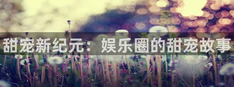 南宫NGf凯捷注册：甜宠新纪元：娱乐圈的甜宠故事
