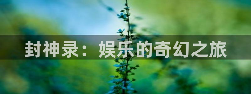 南宫NG电子有限公司：封神录：娱乐的奇幻之旅